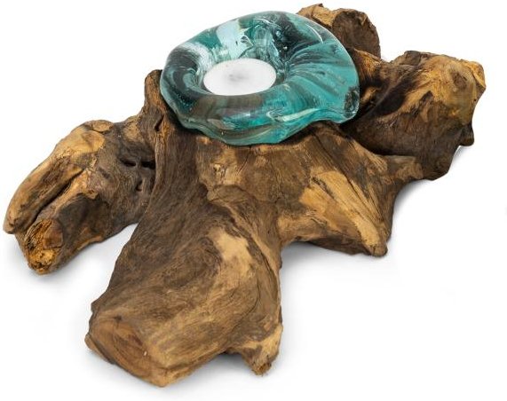 Darimana Teelichtglas in Holz