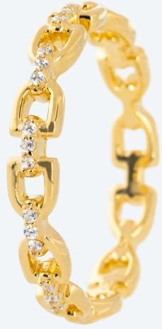 Ring 925 Silber vergoldet Zirkonia