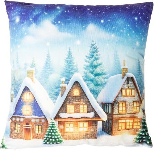 Thumbnail - LED Kissen Weihnachtsdorf 40x40cm