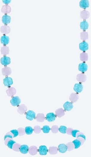 SET Collier+Armband Quarz gefärbt