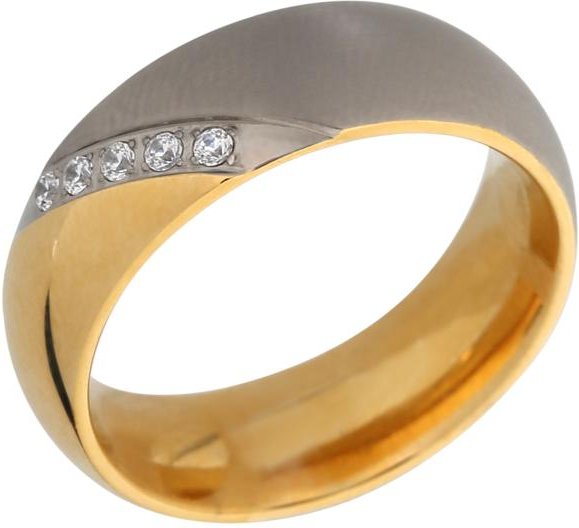 Ring Titan bicolor mit Zirkonia