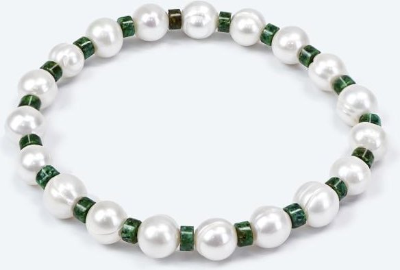 Armband Süßwasserzuchtperle, Japis grün