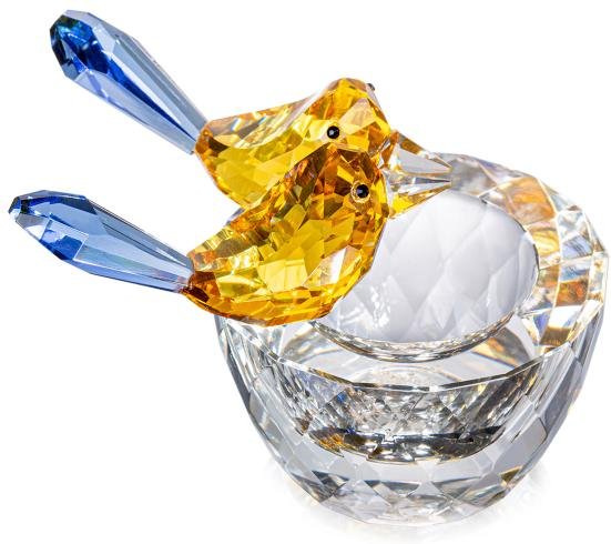 Crystal Dreams Vogelpärchen gelb blau