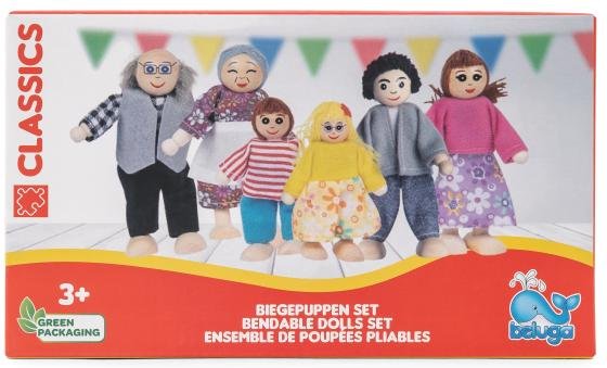 Puppenfamilie Holz 6-tlg.
