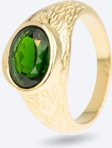 Ring 925 Silber vergoldet Chromdiopsid