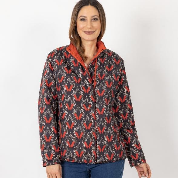 Damen-Wendejacke 'Meribel' papaya/multicolor