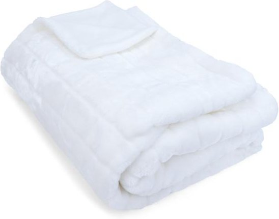 Nerz-Fellimitatdecke weiß 150x200cm