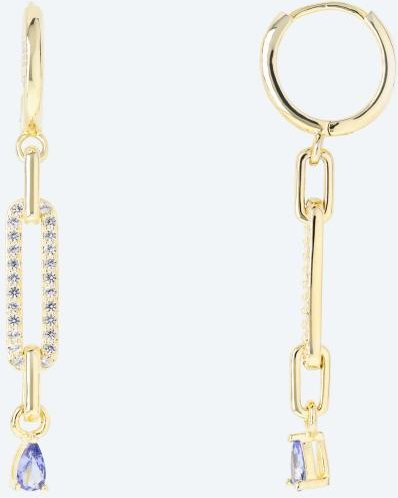 Ohrhänger 925 Silber vergoldet Tansanit
