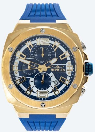 INVICTA Chronograph "Racing" Quarz, gold-blau