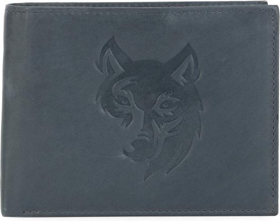 TESORO Lederbörse Wolf grau