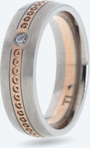 Ring Titan bicolor Zirkonia