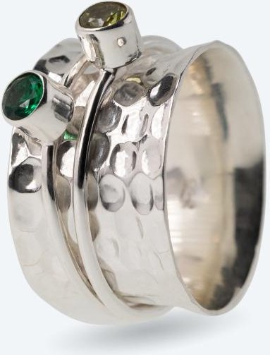 Ring 925 Sterling Silber Chromdiopsid+Peridot