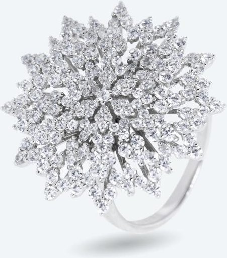 Ring 925 Sterling Silber rhodiniert Zirkonia