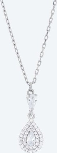 Anhänger mit Kette 925 St. Silber rhod. Zirkonia