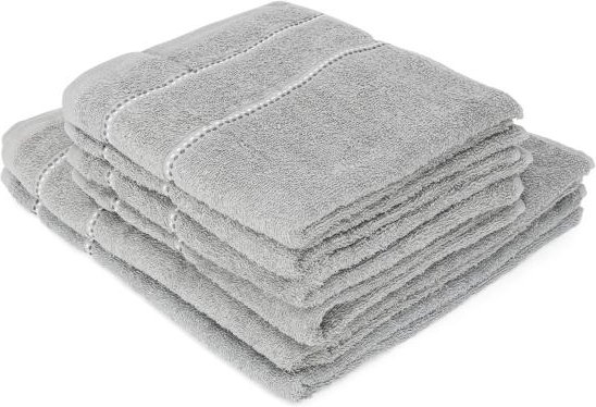 Frottierset Streifen 6tlg. silber