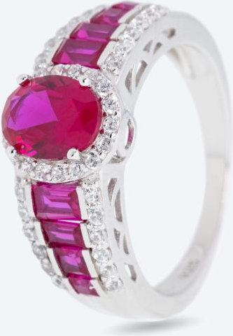 Ring 925 Sterling Silber rhodiniert Zirkonia