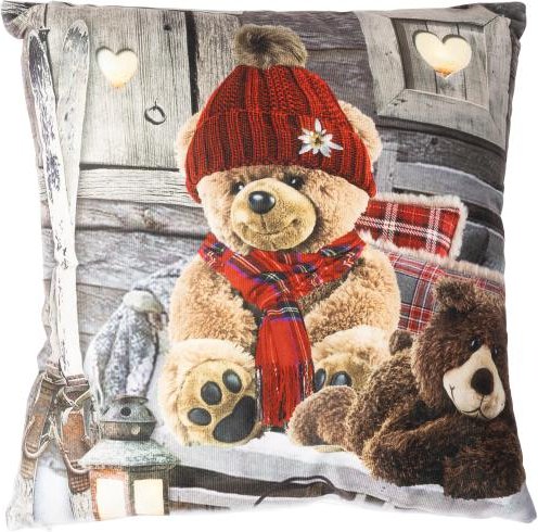 LED Kissen Weihnachtsbärchen 40x40cm