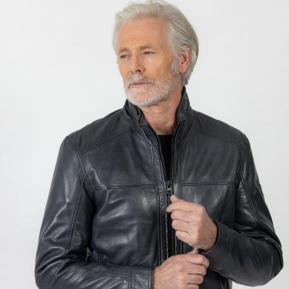 OTTO KERN Herren-Lederjacke 'Finn' anthrazit