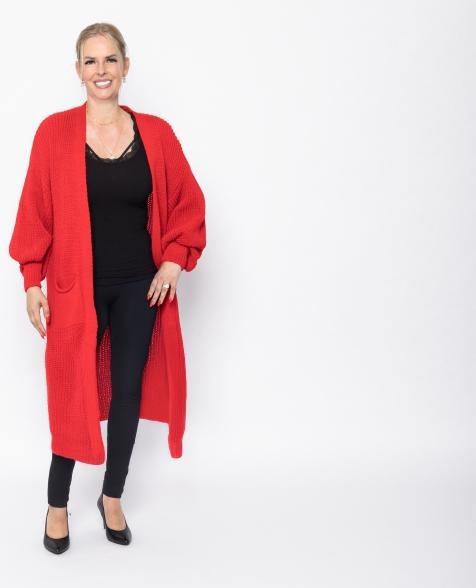 Damen-Strickjacke rot