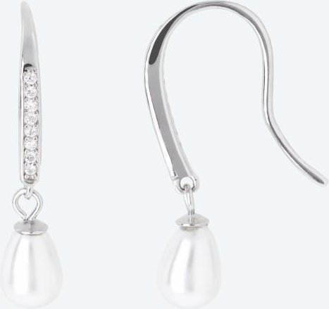 Ohrhänger 925 rhodiniert Muschelkernperle weiß