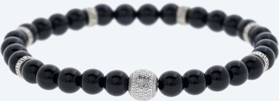 Armband 925 Silber Achat schwarz