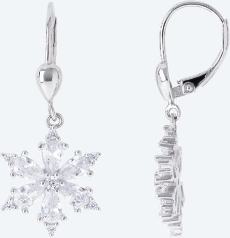 Schneeflocken-Ohrhänger 925 rhodiniert