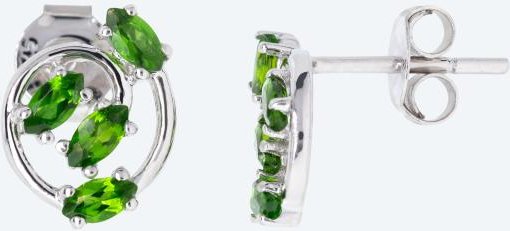 Ohrstecker 925 St. Silber rhodiniert Chromdiopsid