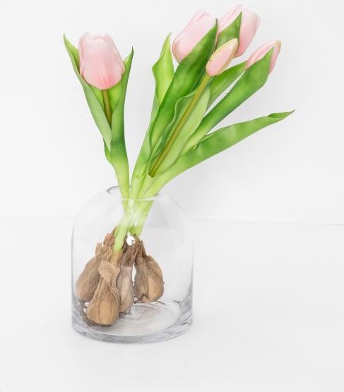 Tulpenbund mit Vase rosa 6tlg.