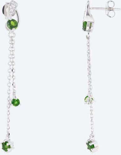 Ohrhänger 925 St. Silber rhodiniert Chromdiopsid