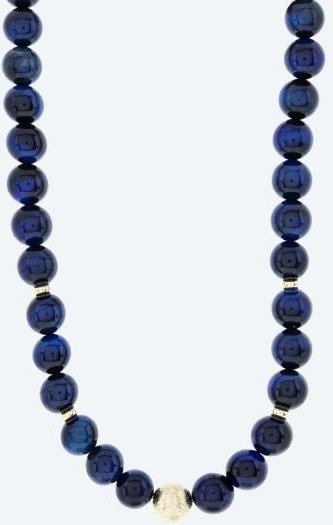 Christian Materne Collier Tigerauge blau gef.