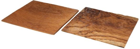 Teakholz Teller quadratisch graviert 2er, 30x30cm