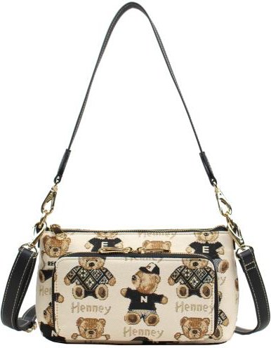 Henney Bear Schultertasche schwarz/creme