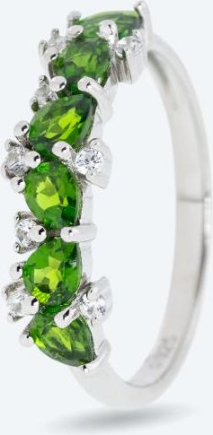 Ring 925 platiniert Chromdiopsid