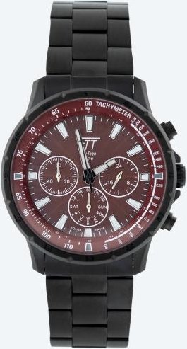 ETT Funk-Solar Herren-Chronograph schwarz-rot