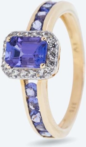 Ring 375 Gelbgold AAAA Tansanit