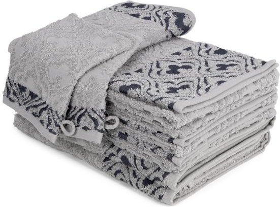 Frottierset Bordüre 10tlg grau