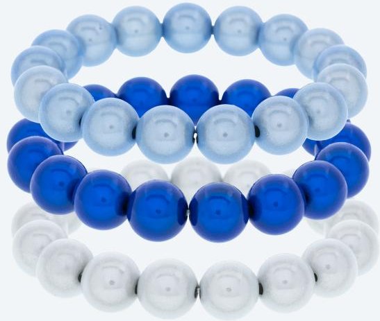 SET 3x Lucky Pearl Armbänder Azur