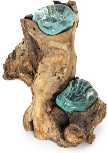 Darimana 2 Teelichtgläser auf Kaffeewurzel hoch