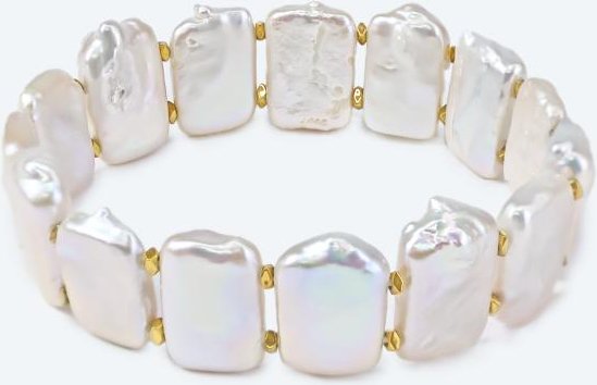 Armband Süßwasserzuchtperle, Hämatit