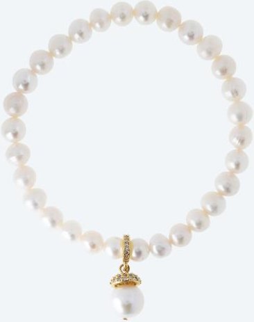 Zugarmband SWZP weiß mit Charm Anhänger