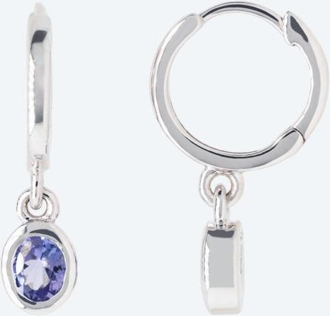 Creolen 925 Sterling Silber AA Tansanit