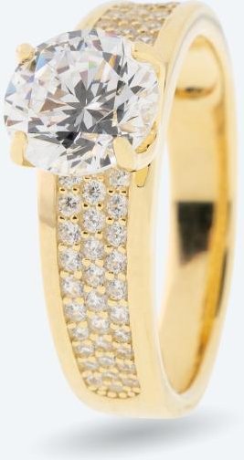 Ring 925 Sterling Silber vergoldet Zirkonia