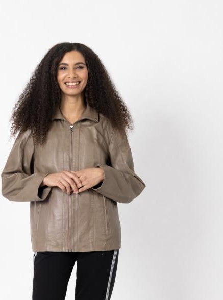 OTTO KERN Damen-Lederjacke 'Bella' taupe