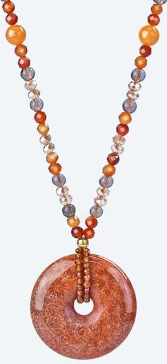 Collier Granat, Rauchquarz, Achat, Quarz