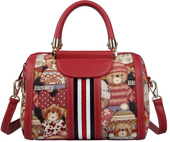 Henney Bear Henkeltasche rot/multicolor