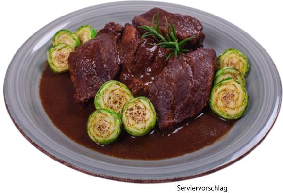 Ochsenwangerl vom Simmertaler Rind in Soße