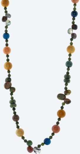 Collier Edelsteine multicolor endlos