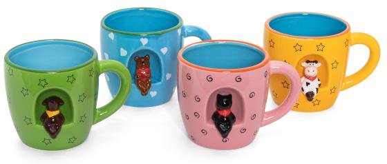 3D-Tassen-Set Tiere 4 St.