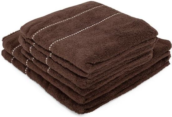 Frottierset Streifen 6tlg. braun