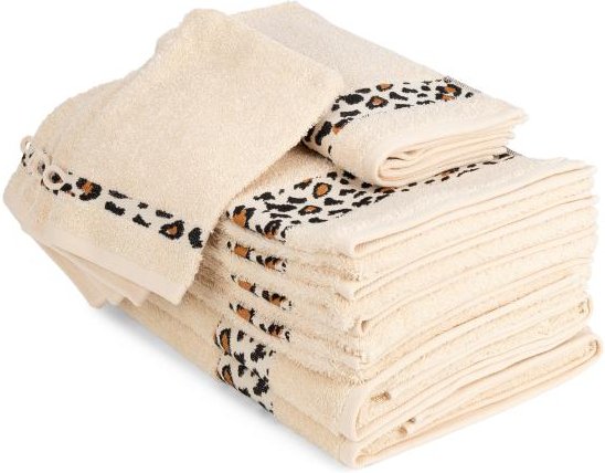 Frottierset 12tlg. Leo creme braun